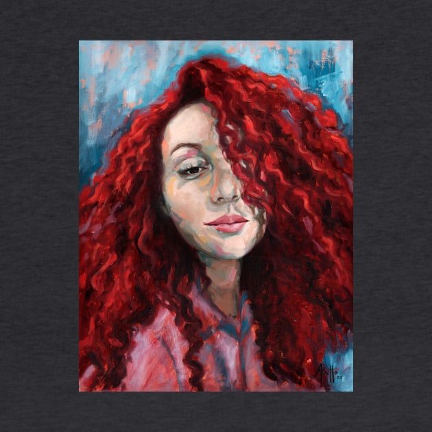 Red hair mermaid girl by ABelloArt